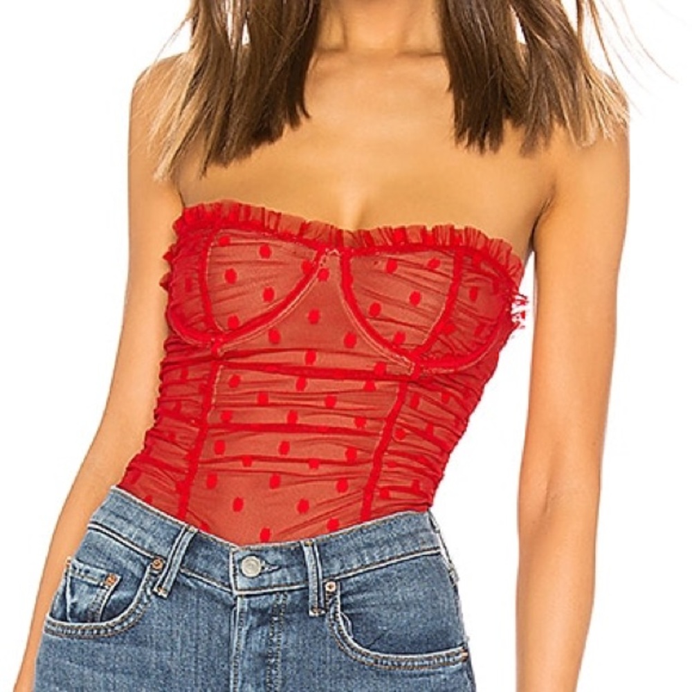 Majorelle strapless mesh bodysuit